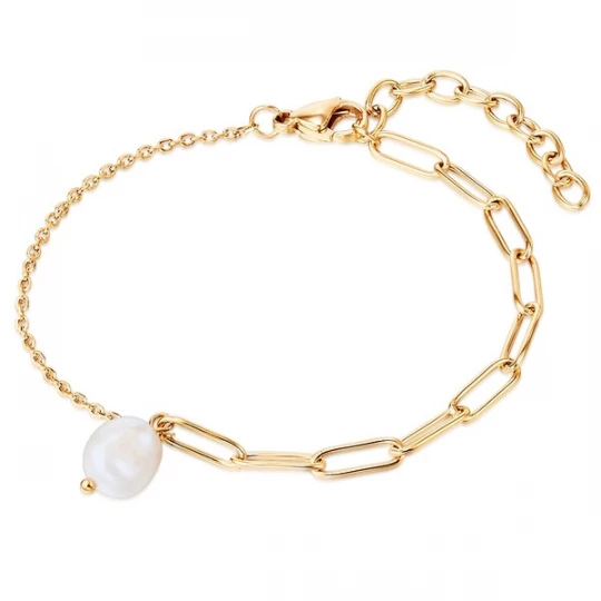 Foto van product Valero Pearls Armband goudgeel / parelwit