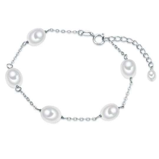 Foto van product Valero Pearls Armband zilver / parelwit