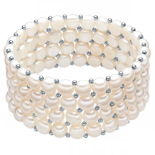 Foto van product Valero Pearls Armband zilver / parelwit