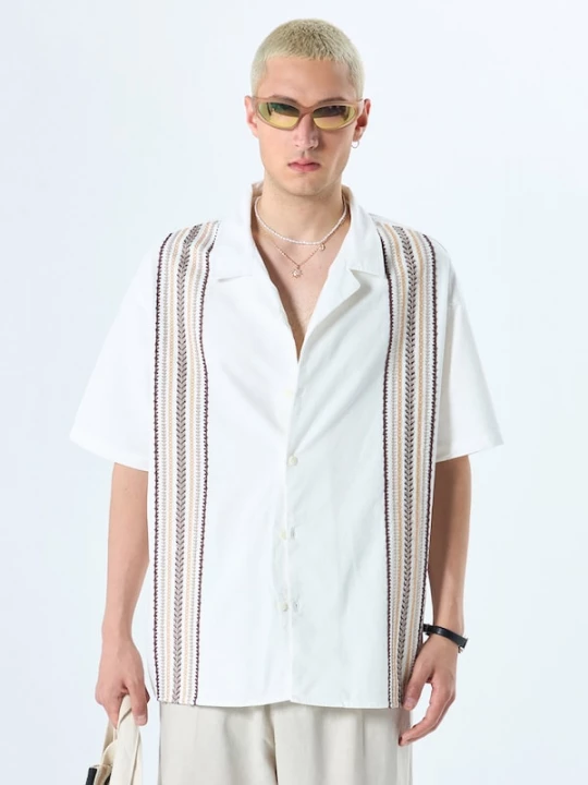 Foto van product VAMOS CLO Overhemd beige / bruin / wit