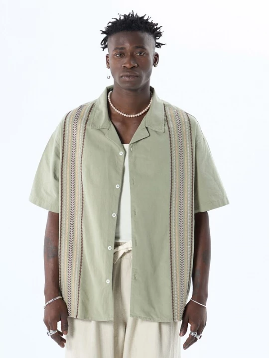 Foto van product VAMOS CLO Overhemd beige / olijfgroen