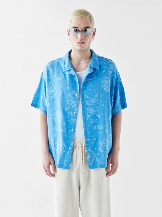 Foto van product VAMOS CLO Overhemd blauw / wit