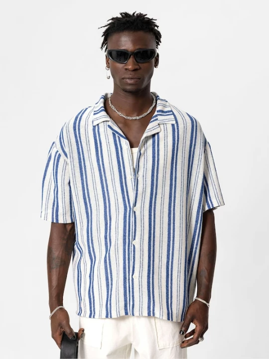 Foto van product VAMOS CLO Overhemd blauw / wit