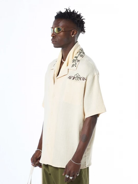 Foto van product VAMOS CLO Overhemd donkergroen / offwhite