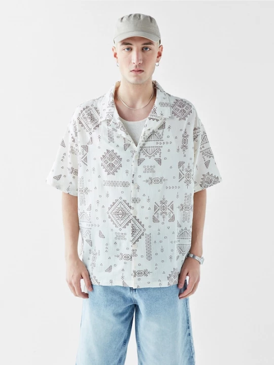 Foto van product VAMOS CLO Overhemd grijs / offwhite