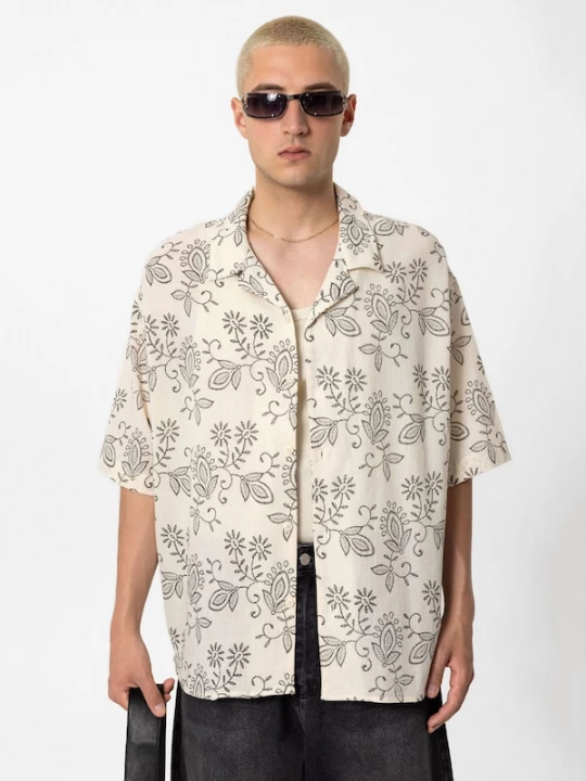 Foto van product VAMOS CLO Overhemd 'Visalia' beige / zwart
