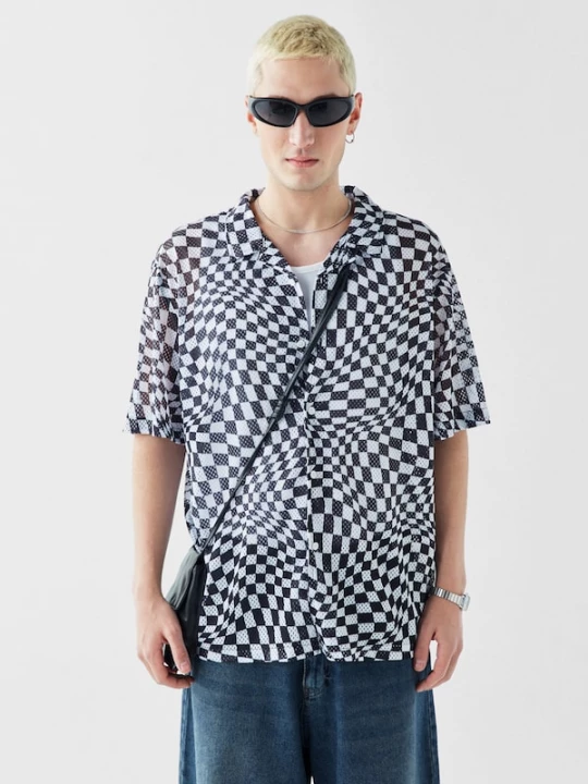 Foto van product VAMOS CLO Overhemd zwart / wit
