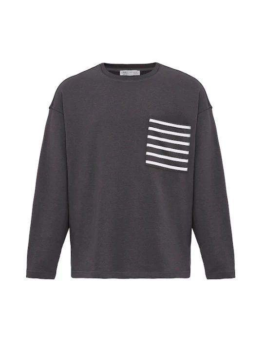 Foto van product VAMOS CLO Sweatshirt antraciet / wit