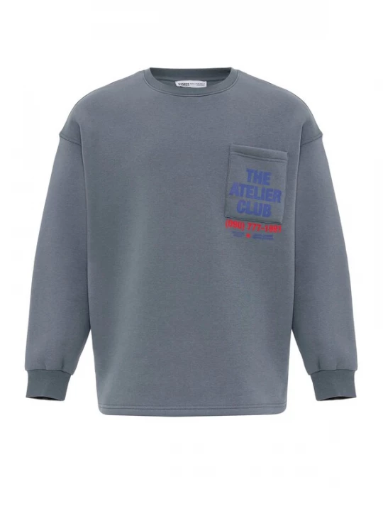 Foto van product VAMOS CLO Sweatshirt blauw / donkergrijs / lichtrood