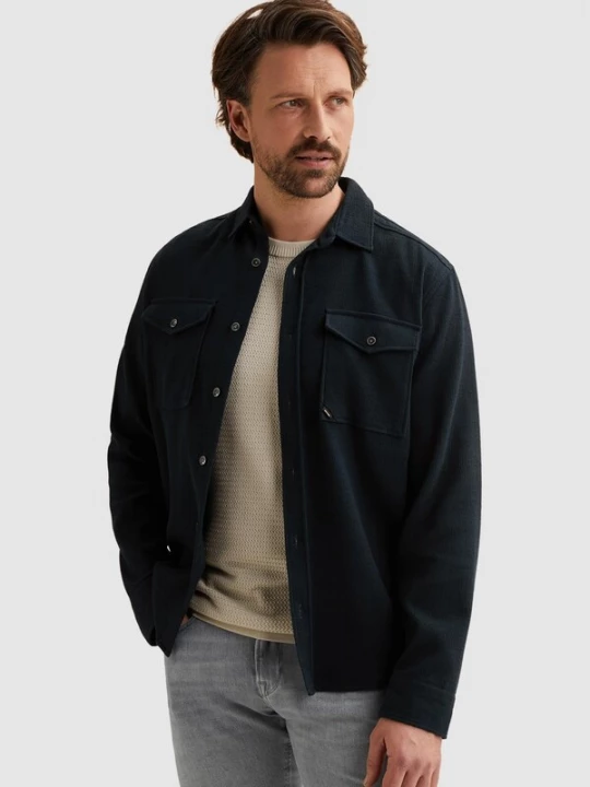 Foto van product VANGUARD Overhemd 'Shirt jacket with texture' donkerblauw