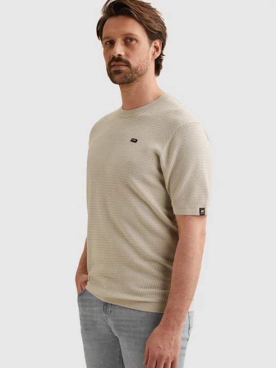 Foto van product VANGUARD Shirt 'T-shirt in cotton / modal with texture' lichtbeige