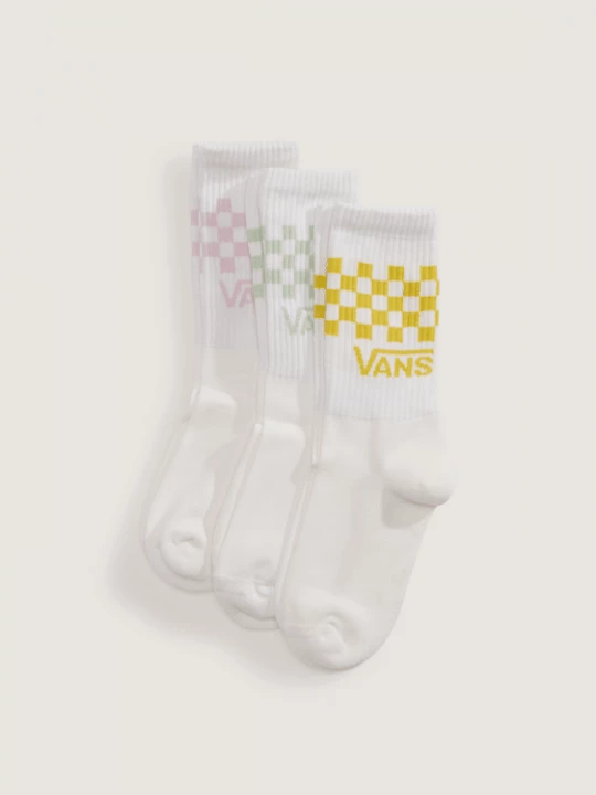 Foto van product Vans - Classic Check Crew Sokken (3 paar)unisex, Wit, Grootte: XS (31-34)