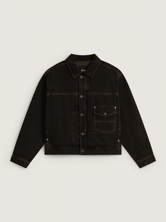 Foto van product Vans - Denim Trucker Jacket Black / Vintage Cocoa, Man, Bruin