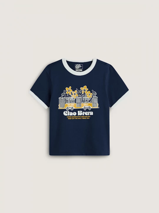 Foto van product Vans - Milano Ciao Brera Ringer Tee, Vrouw, Blauw