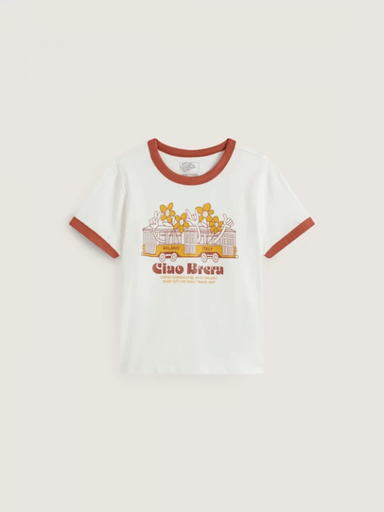 Foto van product Vans - Milano Ciao Brera Ringer Tee, Vrouw, Wit