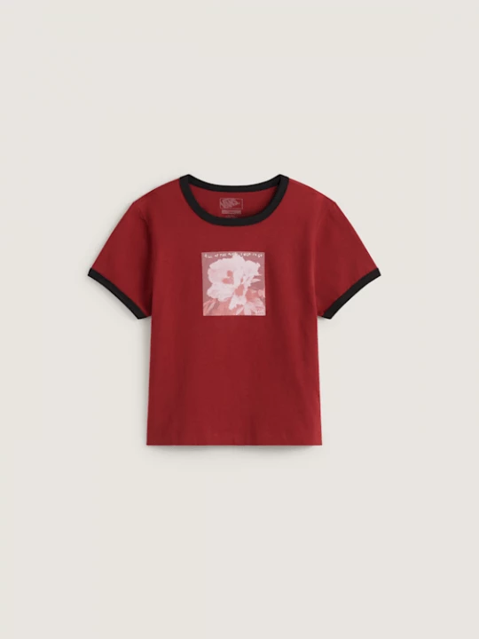 Foto van product Vans - Places I Wish To Go Ringer SS Tee Poppy Ember, Vrouw, Rood
