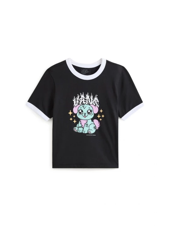Foto van product VANS Shirt 'Puppy Ringer' mintgroen / rosa / zwart / wit