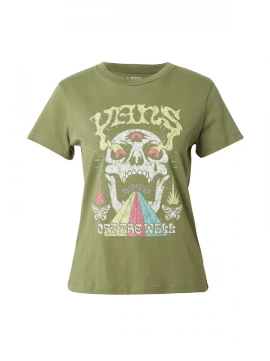 Foto van product VANS Shirt 'SKULL SAUCER' lichtblauw / olijfgroen / pastelgroen / wit