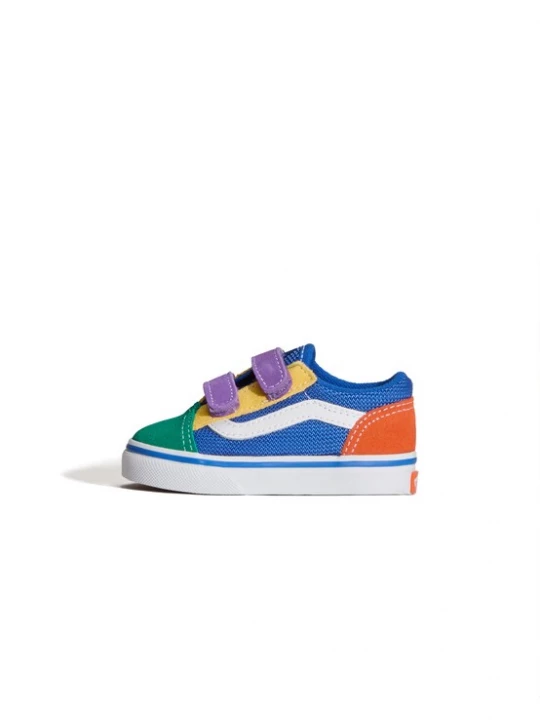 Foto van product VANS Sneakers 'Old Skool Hook And Loop' kobaltblauw / groen / abrikoos / wit