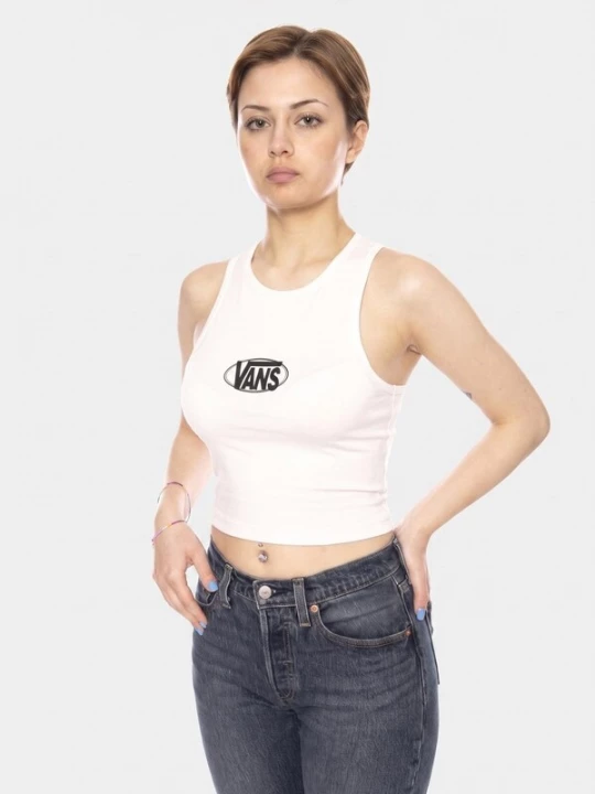 Foto van product VANS Top 'OVAL LOGO TANK EGRET' zwart / wit