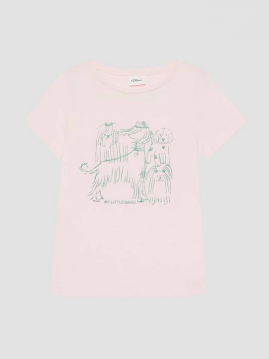 Foto van product Varianten T-shirt met glitterprint s.Oliver roze