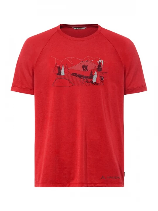 Foto van product VAUDE Functioneel shirt 'Gleann II' lichtgrijs / rood / bordeaux