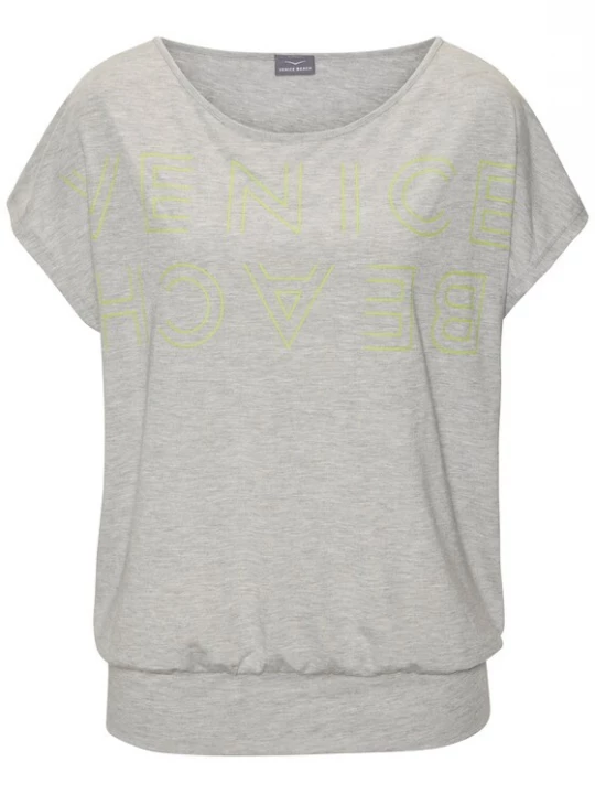 Foto van product VENICE BEACH Shirt grijs gemêleerd / lichtgroen