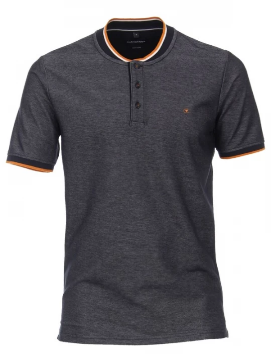 Foto van product VENTI Shirt blauw gemêleerd / oranje / wit