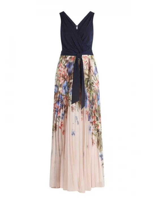 Foto van product Vera Mont Avondjurk ecru / lichtblauw / donkerblauw / watermeloen rood