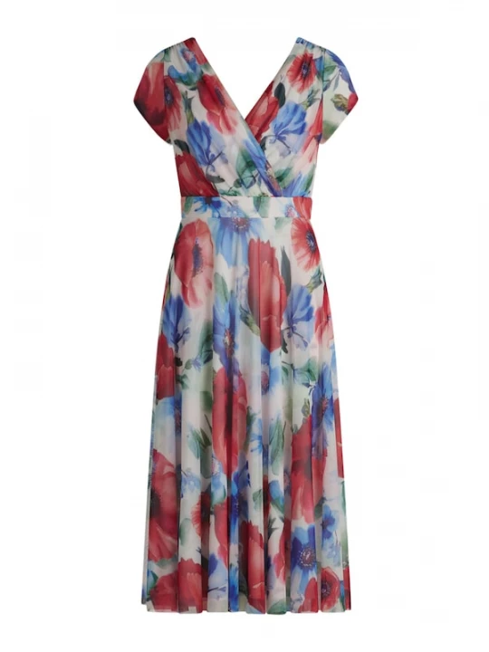 Foto van product Vera Mont Jurk blauw / groen / donkerrood / wit