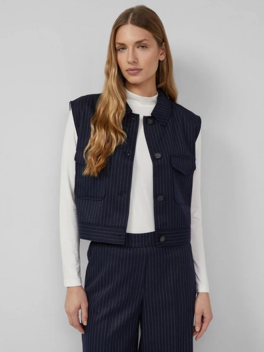 Foto van product Verkort gilet in een ontspannen pasvorm met elastische zoom s.Oliver blauw