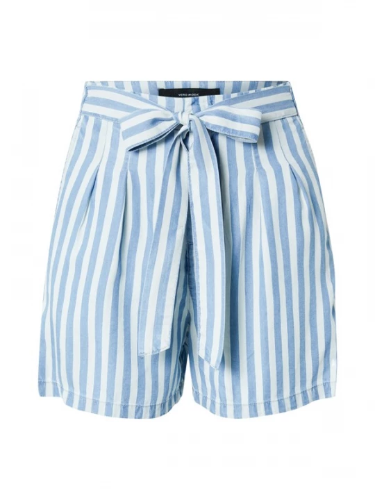 Foto van product VERO MODA Bandplooibroek 'Mia' blauw / wit
