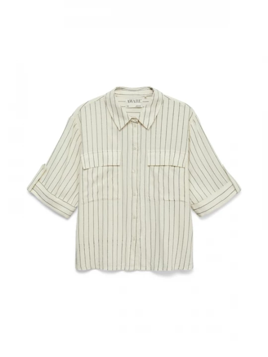 Foto van product VERO MODA Blouse 'AWRYDER FABIANA' donkergrijs / wit
