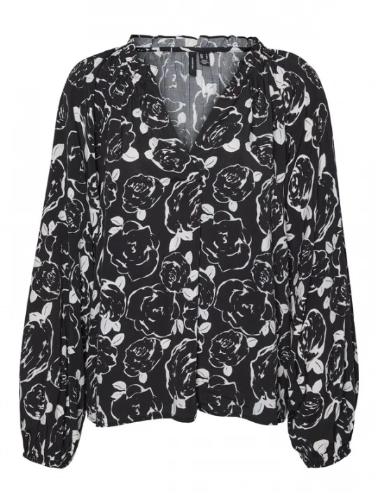 Foto van product VERO MODA Blouse 'MARISOL' zwart / wit
