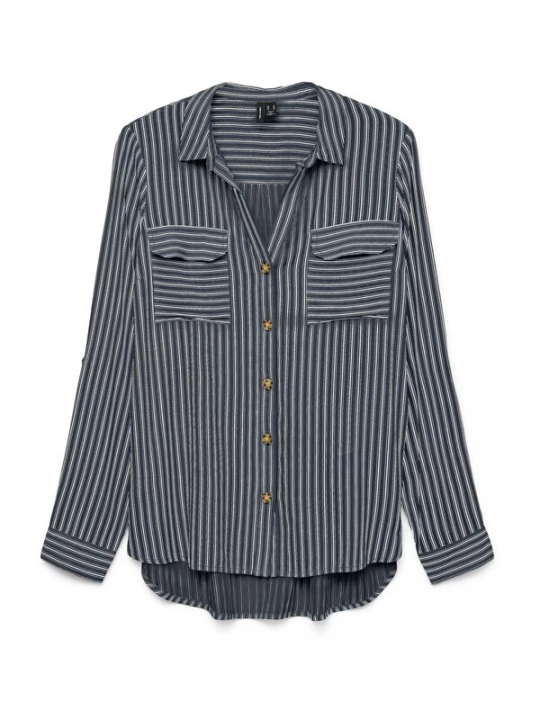 Foto van product VERO MODA Blouse 'VMBumpy' donkerblauw / wit