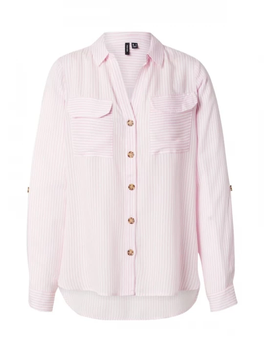 Foto van product VERO MODA Blouse 'VMBumpy' lichtroze / wit
