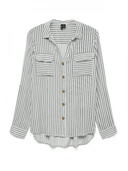 Foto van product VERO MODA Blouse 'VMBUMPY' nachtblauw / wit