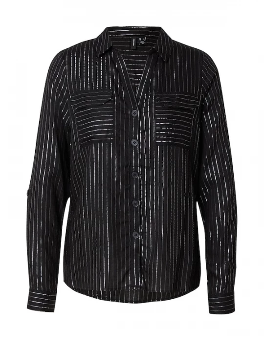 Foto van product VERO MODA Blouse 'VMBumpy' zwart / zilver
