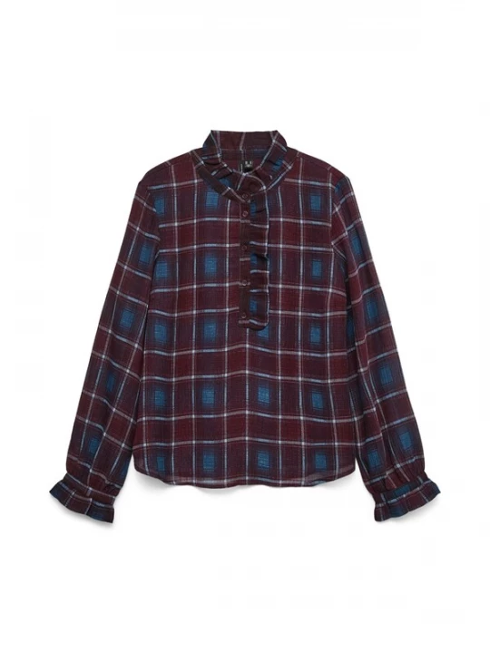 Foto van product VERO MODA Blouse 'VMEMILIE' blauw / wijnrood