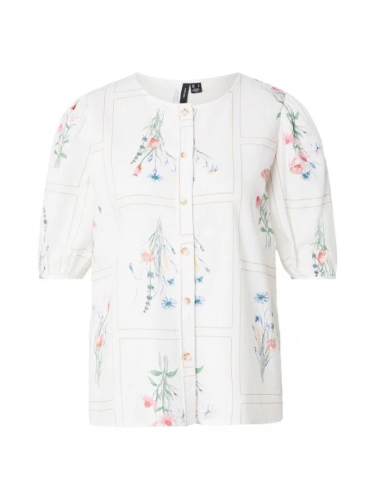 Foto van product VERO MODA Blouse 'VMJAMIE ELSE' azuur / groen / lichtroze / natuurwit