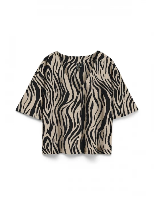Foto van product VERO MODA Blouse 'VMJESMILO' taupe / zwart
