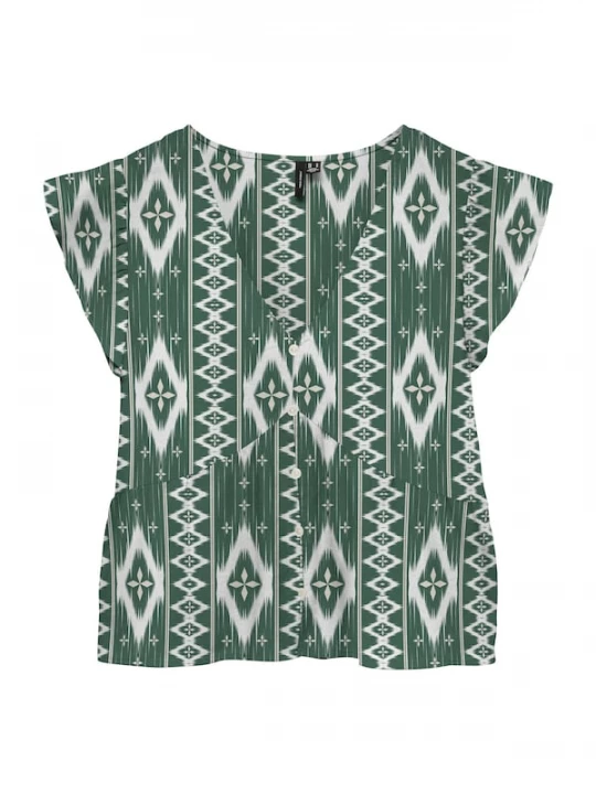 Foto van product VERO MODA Blouse 'VMMYMILO' groen / wit