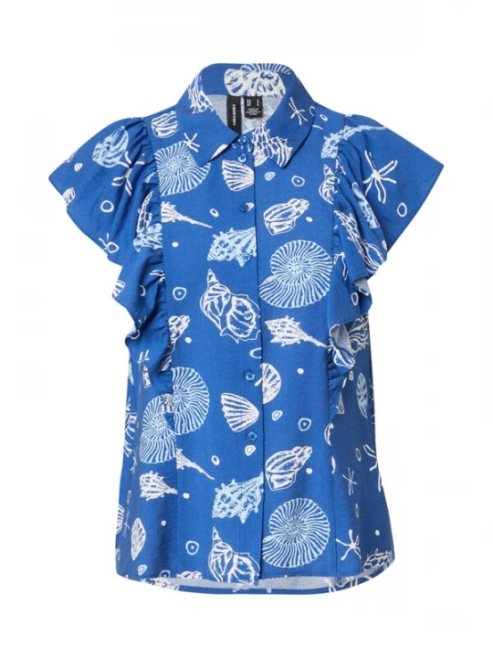 Foto van product VERO MODA Blouse 'VMSEASHELL' navy / wit