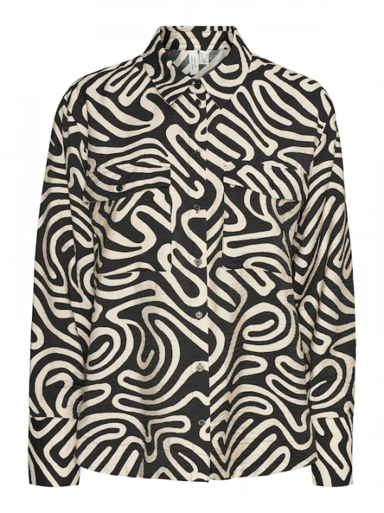 Foto van product VERO MODA Blouse 'VMVIGDIS' ecru / zwart