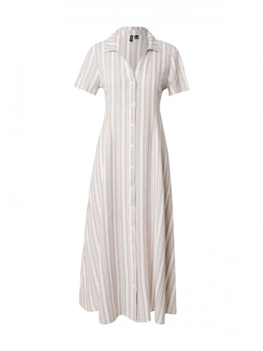 Foto van product VERO MODA Blousejurk 'VMLINN' camel / wit