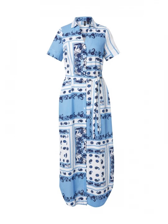 Foto van product VERO MODA Blousejurk 'VMMILAN OMIA' marine / lichtblauw / wit