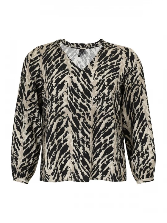 Foto van product Vero Moda Curve Blouse beige / lichtgrijs / zwart
