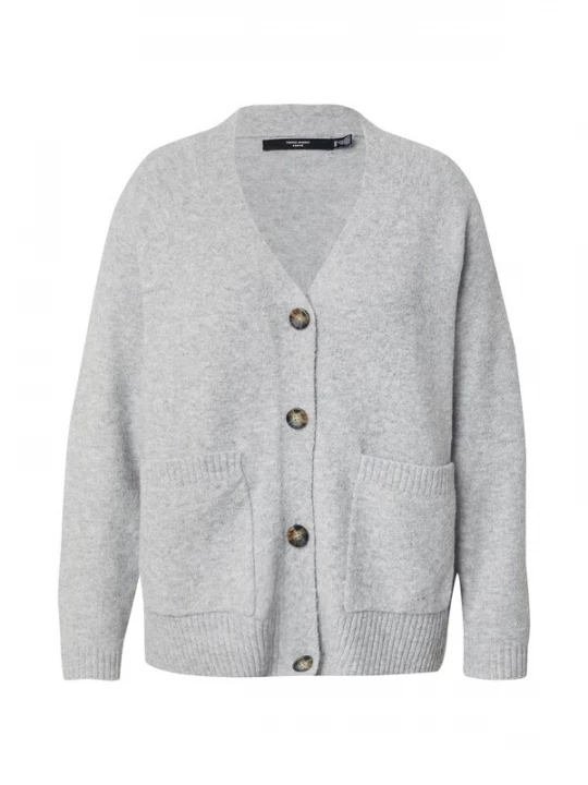 Foto van product Vero Moda Curve Gebreid vest 'VMCBOOM' grijs gemêleerd