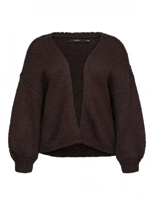 Foto van product Vero Moda Curve Gebreid vest 'VMCMaybe' chocoladebruin