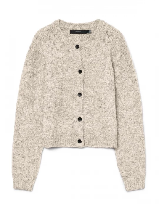 Foto van product Vero Moda Curve Gebreid vest 'VMCNOVAH' beige gemêleerd